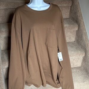NWT Sonoma Men's Tan Long Sleeve Tee in XXL